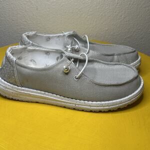 Hey Dude Wendy Celestial Shine Lightweight Shoes Pearls Star Moon Womens Size 7